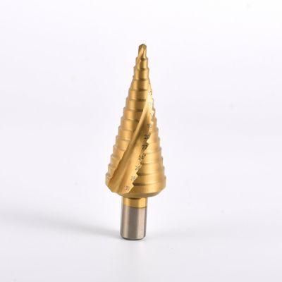 Step Drill Bits HSS M42, M35, M2 Ti Coated with Straight/Spiral Flute for Drilling Wood Stainless Steel, Metal, Copper