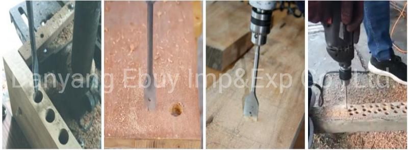 Flat Wood Spade Drill Bit with Cutting Groove and Larger Shank