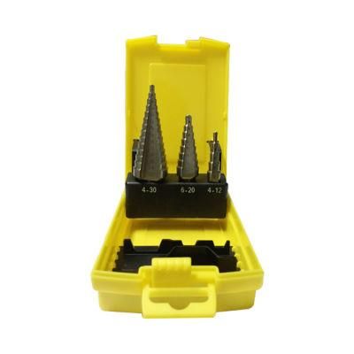 3PCS HSS Drills Set Original Color HSS Step Drill Bits Set in Plastic Box (SED-SD3-OP)