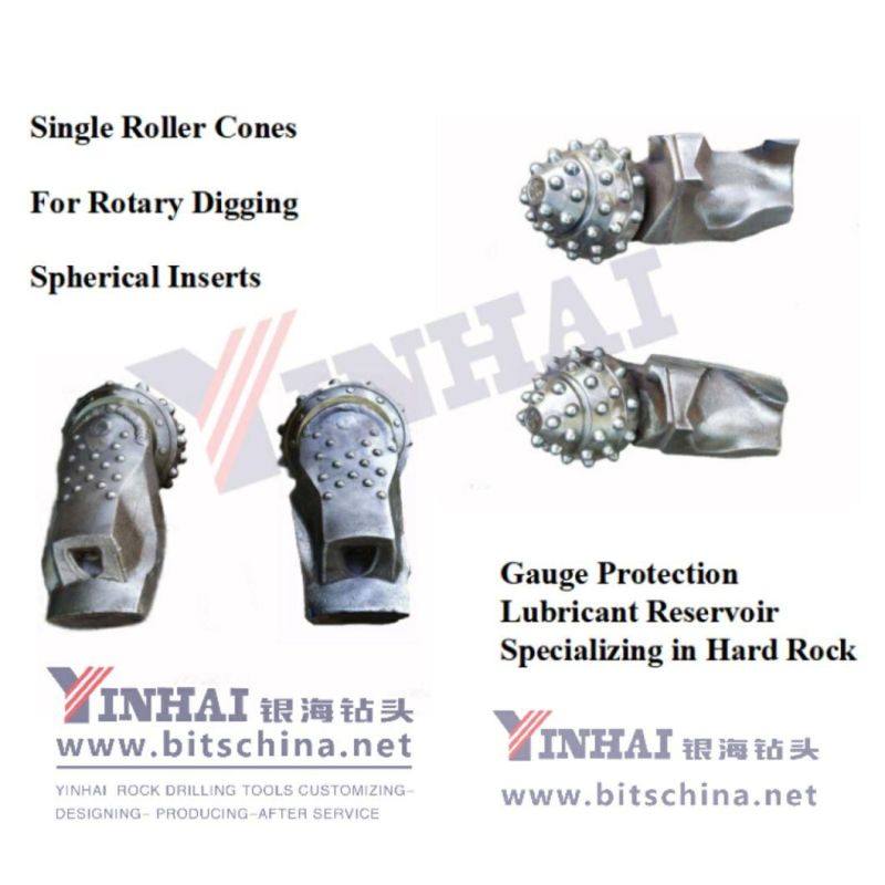 Single Roller Cutter/Rock Drill Roller Cone 8 1 / 2inch 50 Inserts Rubber Sealed Bearing Cone