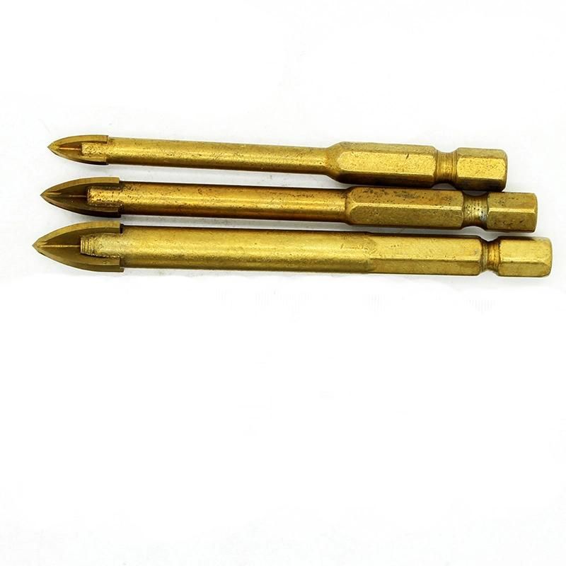 Glass Drill Bits Hex Shank Chrome Coated (GD-005)