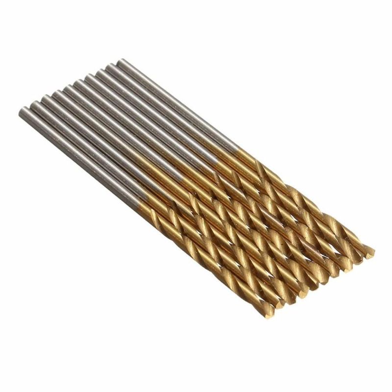 50PCS High Speed Steel Twist Drill 1.0/1.5/2.0/2.5/3.0mm Titanium Coated HSS Drill Woodworking Hand Tools Drill Bit Set