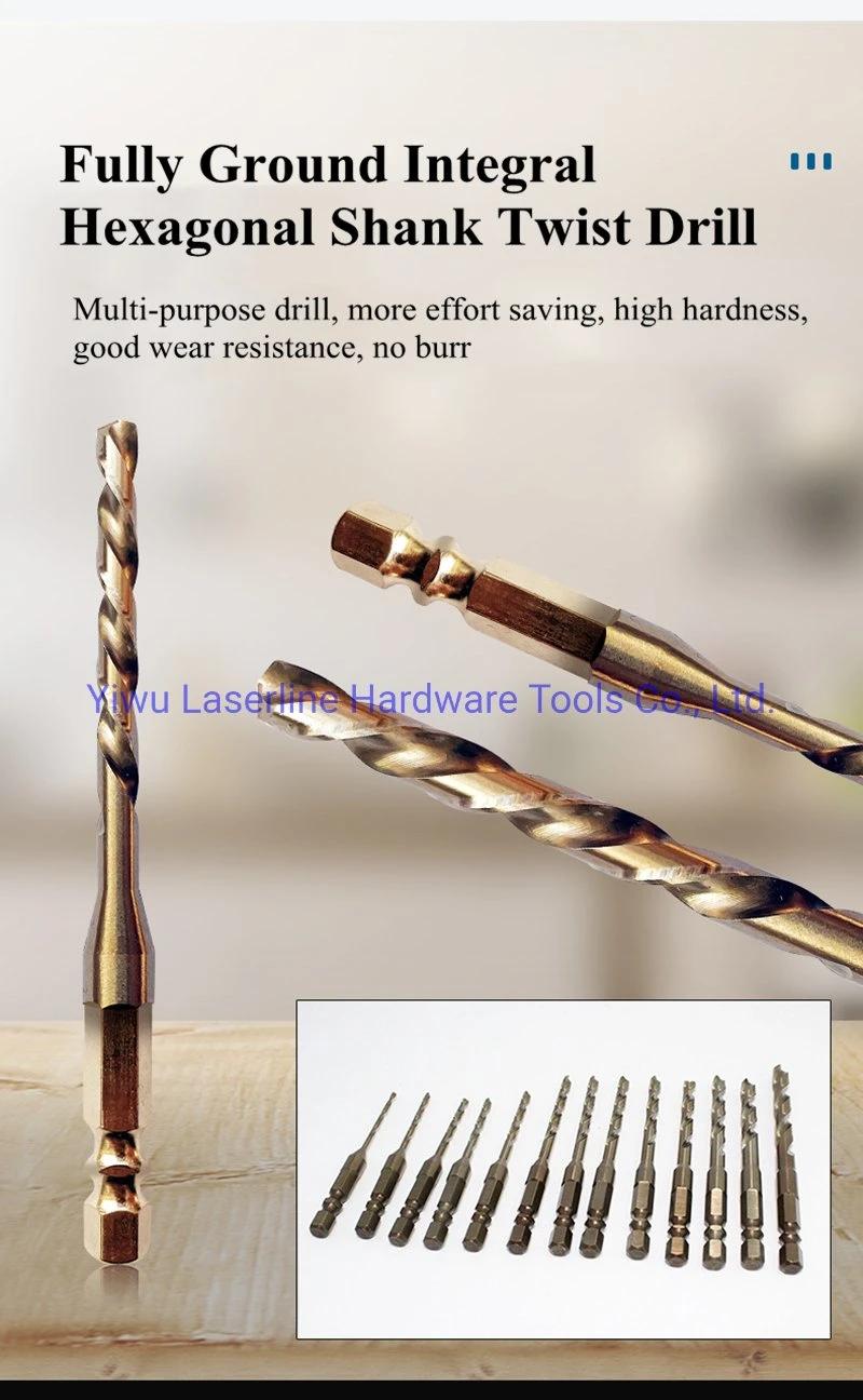 Fully Ground 1/4 Hex Shank Double "R" Slot M35 Twist Drill Bits Drilling for Stainless Steel