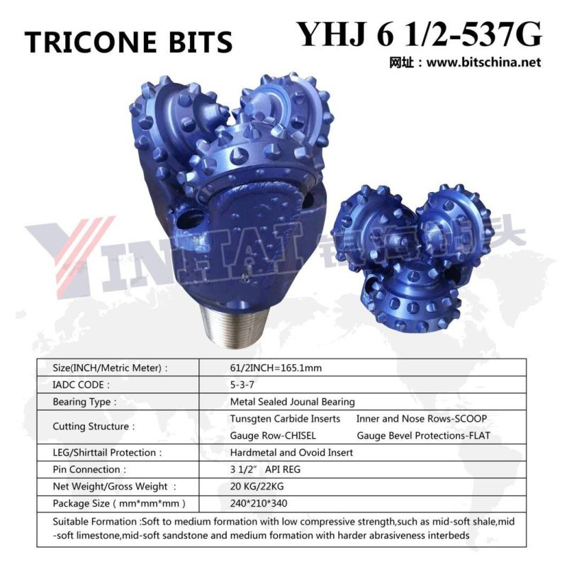 Factory API 5 7/8" 6" 6 1/2" 6 3/4" 149mm-171mm TCI Tricone Drill Bits/ Rock Drilling Bit/ Roller Cone Bit for Water/Oil/Gas Well Drilling