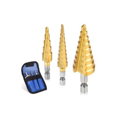 3 Pieces 4-12 3-12 4-20mm HSS 4241 Step Drill Bits