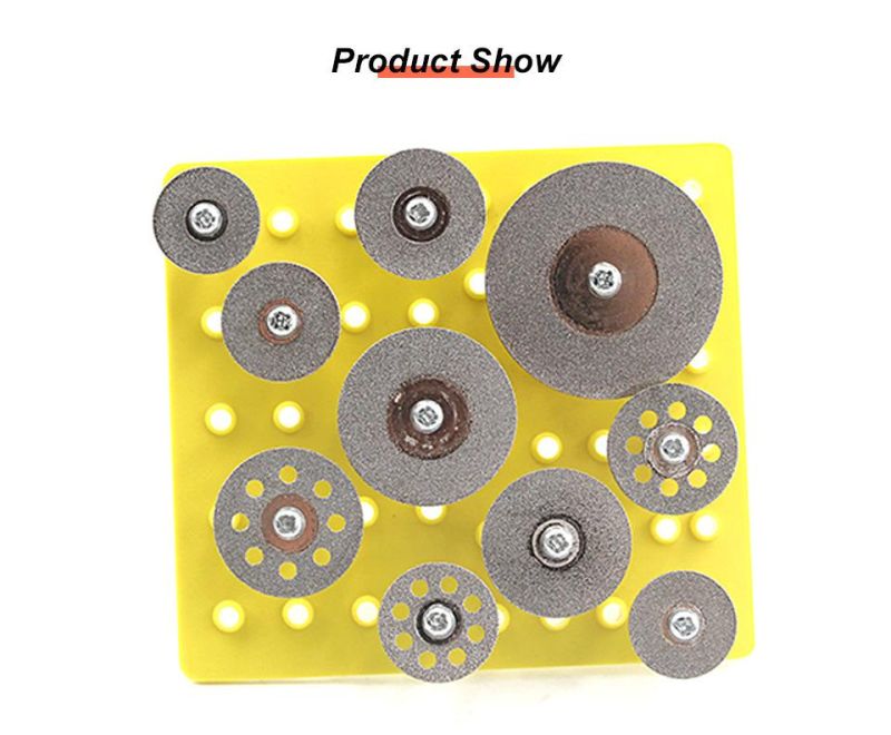 Z-Lion 10PCS Grinding Wheel Mandrel Tool Diamond Drill Bit Set with Saw Blade Cutting Discs Wheel Rotary for Gems/Jade/Iron/Glass Drilling