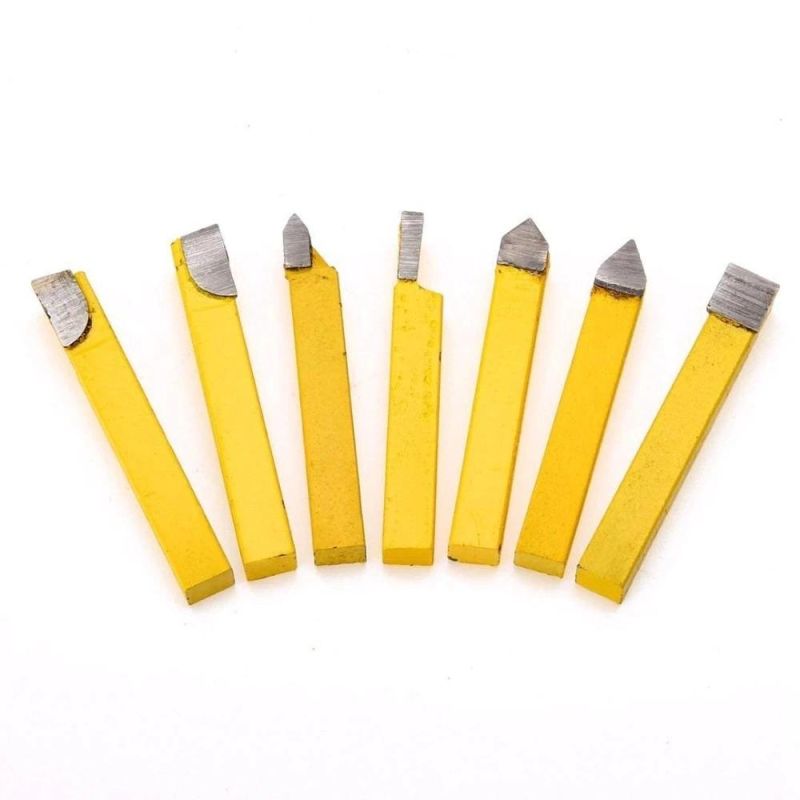 Pilihu 9PCS/Set Yw1 Carbide Brazed Tip Tipped Lathe Cutter Tools 8X8mm Shank High Hardness Turning Milling Welding Bit