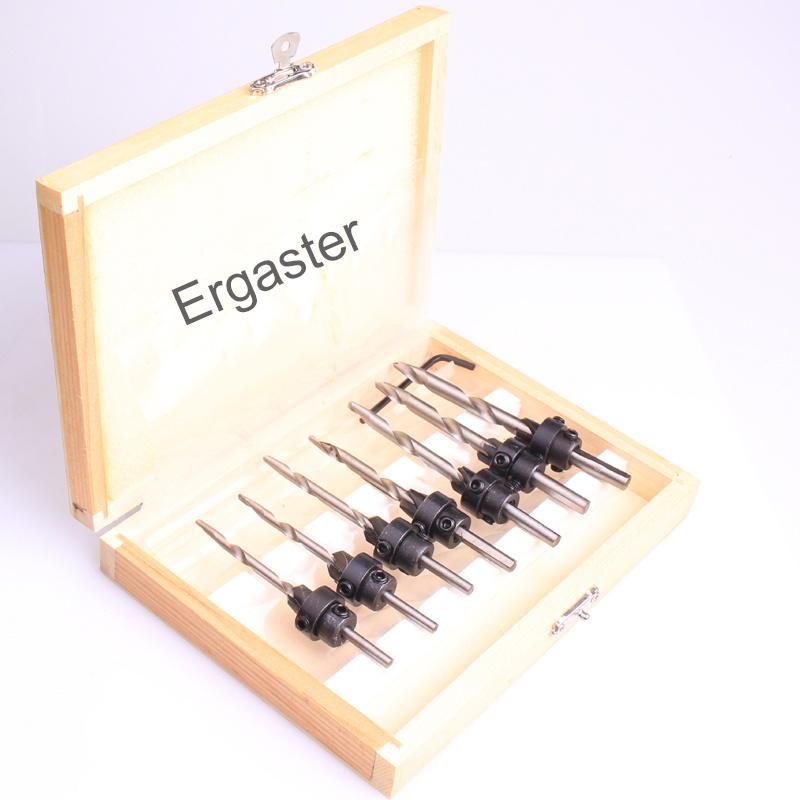 8PCS Tapered Adjustable Countersink Bit with Best Depth Stop
