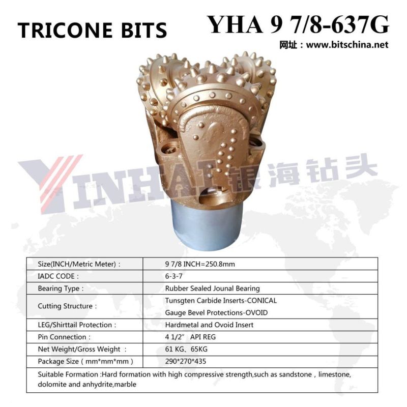 9 7/8" IADC637 TCI Minning Drill Bits Tri-Cone Rock Bits