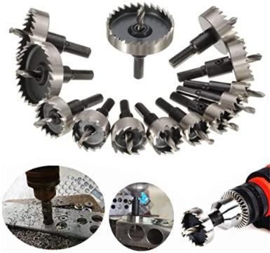 Carbide Tip Tct Drill Bit 13PCS Hole Saws Set Metal Alloy Hole Saw Kits for Stainless Steel Copper Iron Wood, 5/8&quot;- 2 1/9&quot;