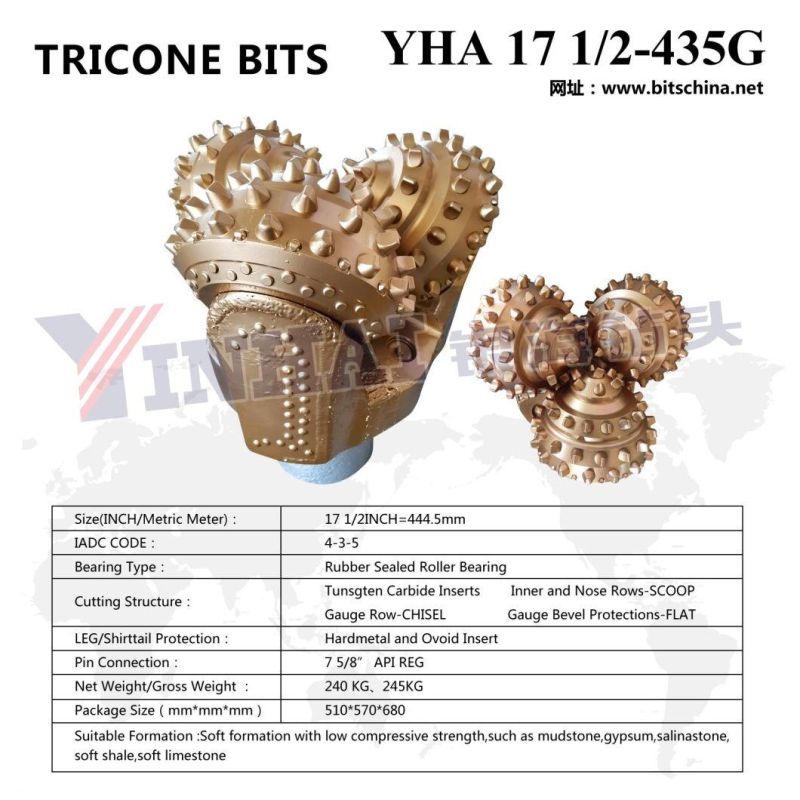 Tungsten Carbide TCI Tricone Drill Bit 17 1/2" IADC435