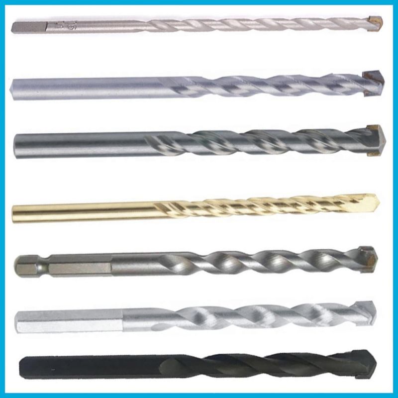 Nickel Plated Carbide Tipped Masonry Drill Bit for Concrete Brick Masonry Drilling