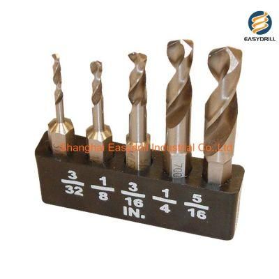 5PCS HSS Jobber Drills Set Inch Fully Ground HSS Hex Shank Stub Drill Bit Set in Double Blister (SED-DBS5-2)