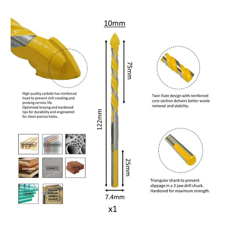 Blister Packing Multifunctional Drill Bit for Drilling Marble Brick Aluminium Alloy