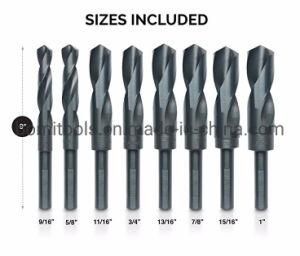 HSS Drill Bits Factory Customized 8PCS 1/2 Inch Reduced Shank Silver Drill Bit