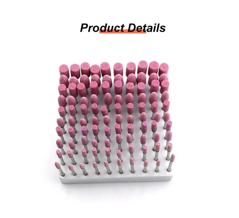 Z-Lion 100PC Mini Flint Ceramic Stone Corundum Polishing Rotary Tool Abrasive Grinding Head
