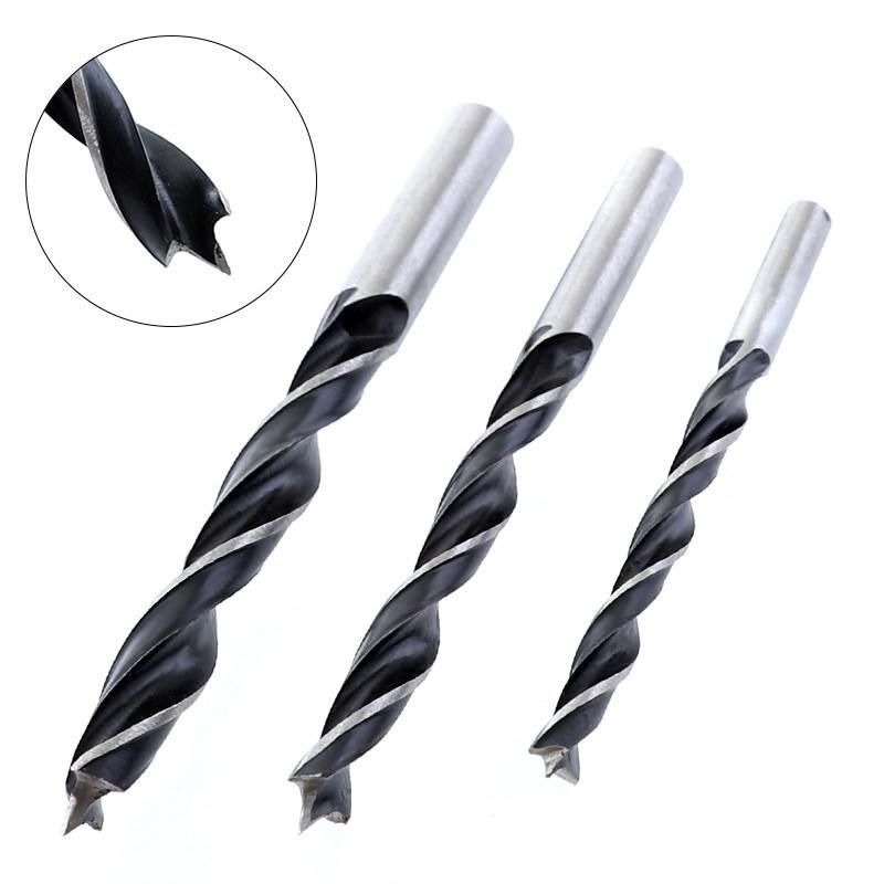 High-Speed Steel 4241 Woodworking Twist Drill Three-Pointed Drill Bit Oblique Hole Device Hardwood Drill Bit 6/8/10mm Limit Ring