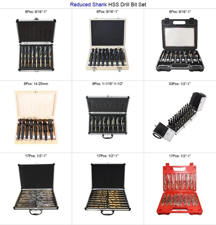 33PCS 1/2 Inch Reduced Shank Black&Amber HSS Twist Drill Bits Set for Metal Stainless Steel Iron Drilling in Aluminium Box (SED-DBS33)