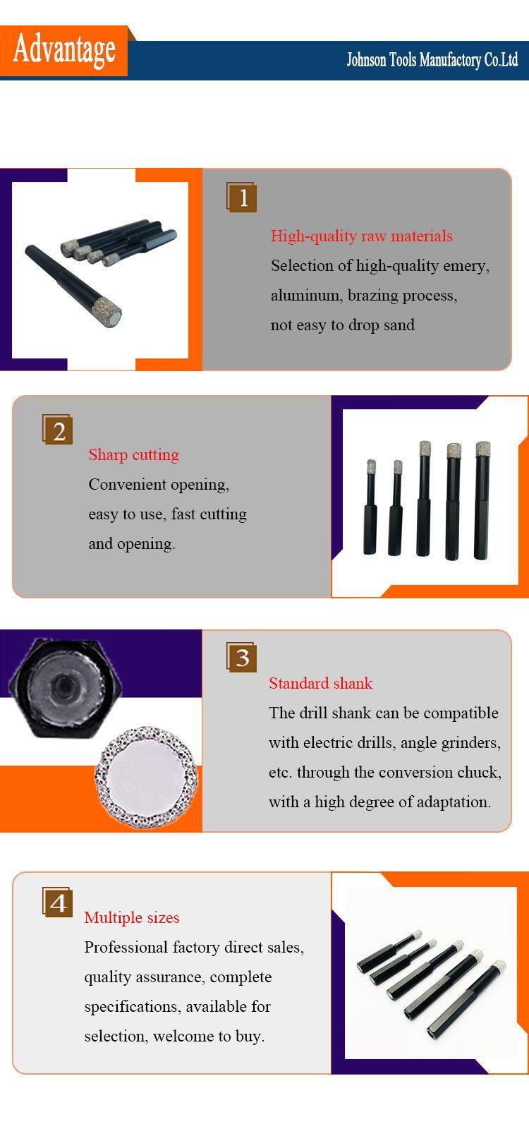 High Quality Vacuum Brazed Opener Diamond Core Drill Bits Manufacures in China