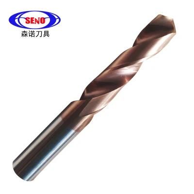 Seno CNC Tungsten Carbide Coolant China 3D 5D Tialn Coating Twist Drill Bit Tool for Steel