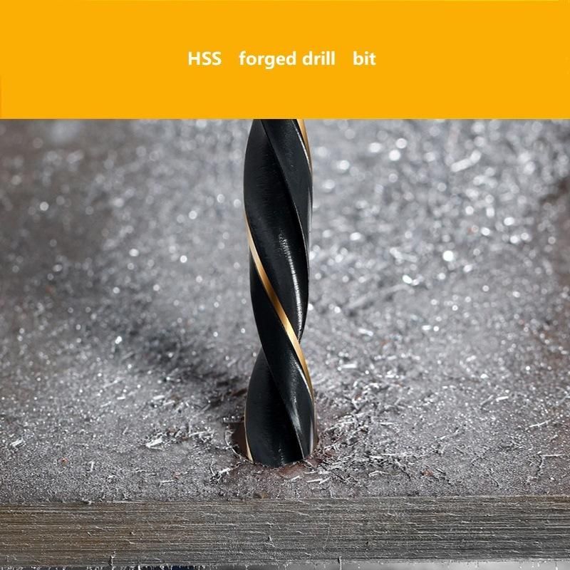 Black and Amber Finish HSS Jobber Drills Rolled Straight Shank HSS Twist Drill Bit for Metal Stainless Steel Aluminium PVC (SED-HTBA)