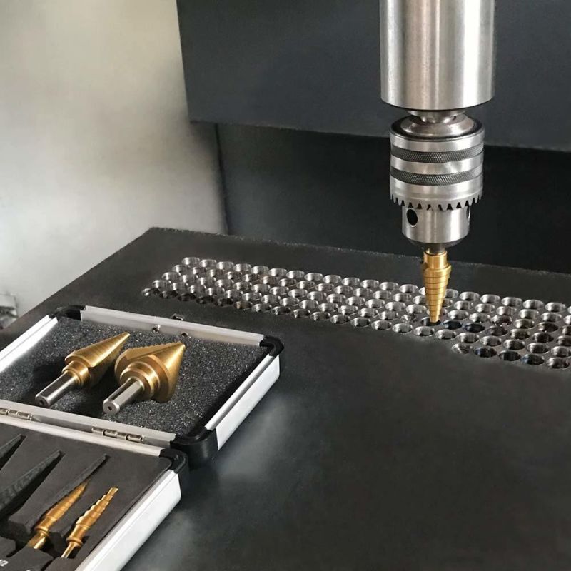3PCS Step Drill Titanium Coated in Aluminium Case