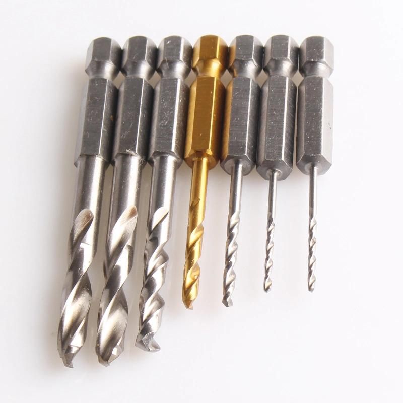 5 PCS Hex Shank Titanium Twist Drill Bit Set