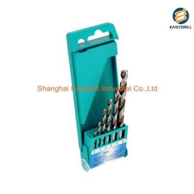 6PCS HSS Jobber Drills Set Metric DIN338 Bright HSS Twist Drill Bits Set in Plastic Box (SED-DBS6)