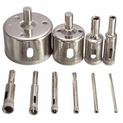 10PCS 3-50mm Diamond Coated Drill Bit Hole Saw Set Ceramics Marble Tile Glass