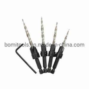 Power Tools HSS Drills Bits Factory 1/4 Hex Shank Countersink Tapered Drill Bit