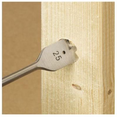 Flat Wood Bits 25mm with Hexagonal Shank for Drilling Holes in Medium Wood/Plywood/MDF