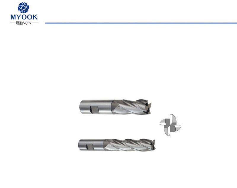 DIN844 4 Flutes HSS End Mill for Metal Stainless Steel Aluminium Milling