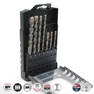 Pgm German Quality 7PCS Hammer Drill Set SDS Plus in Plastic Box for Concrete Brick Stone Cement Drilling