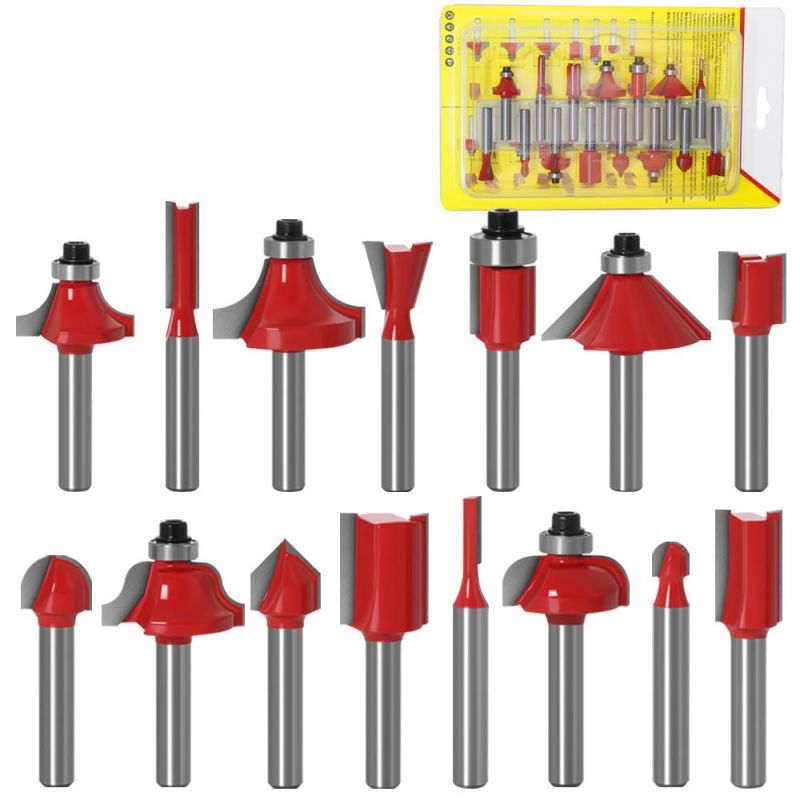 Woodworking Tool 15PCS Wood Milling Cutter, Wood Router Bits Set (SED-RBS15)