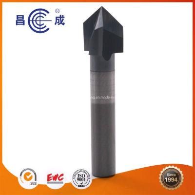 Solid Carbide 3 Flutes 100 Degree Chamfer Tool for Processing Countersink Hole