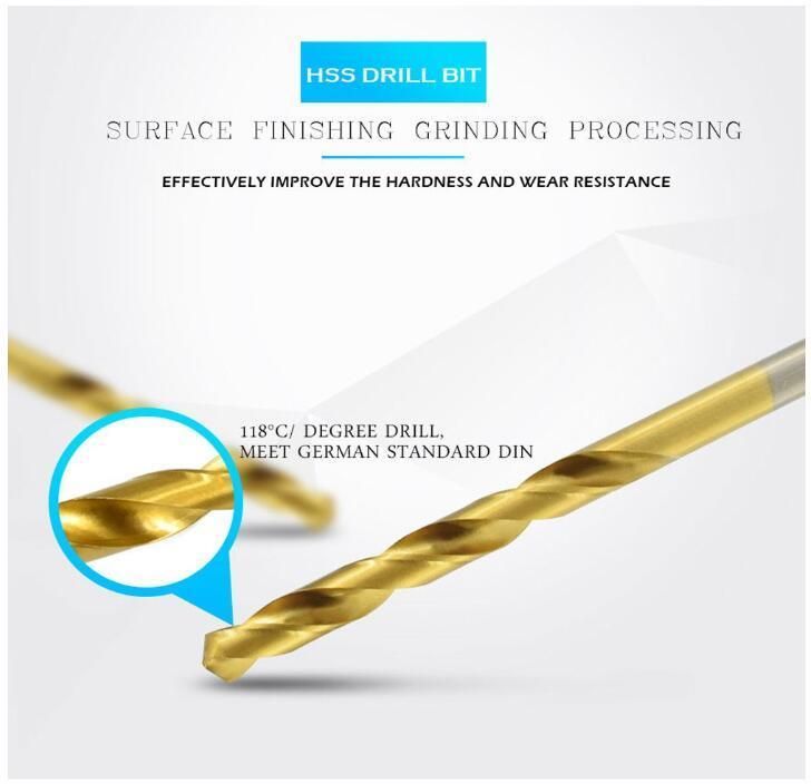 60 PCS HSS Titanium Micro Twist Drill Set for Wood Plastic Aluminum Alloy Soft Metal