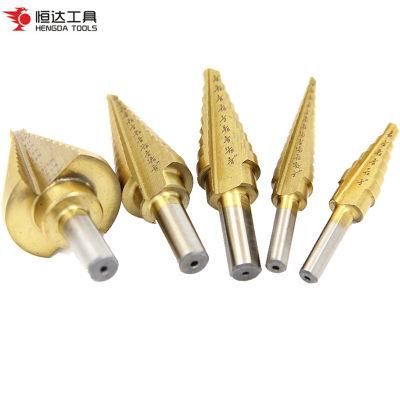 High Speed Steel Triangular Straight Fluted Step Drill Bit Set for Metal Drilling