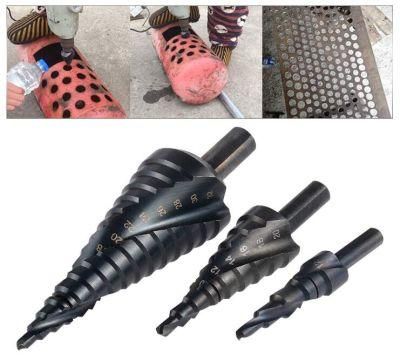 3 Packs Hex Shank Cone Titanium Coated HSS Spiral Step Drill Bit Set