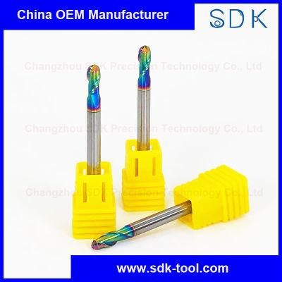 Dlc Carbide End Mill Ball Nose 2f Flutes Milling Cutters for Processing Aluminium