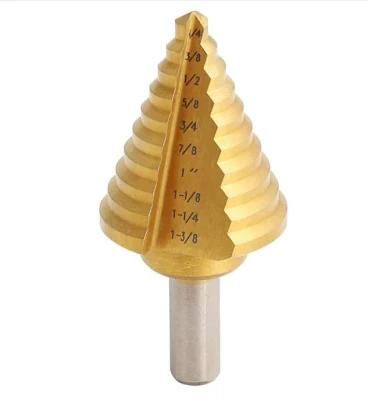 Step Drill Bit - Titanium Coated, Double Cutting Blades, High Speed Steel, Short Length Drill Bit,
