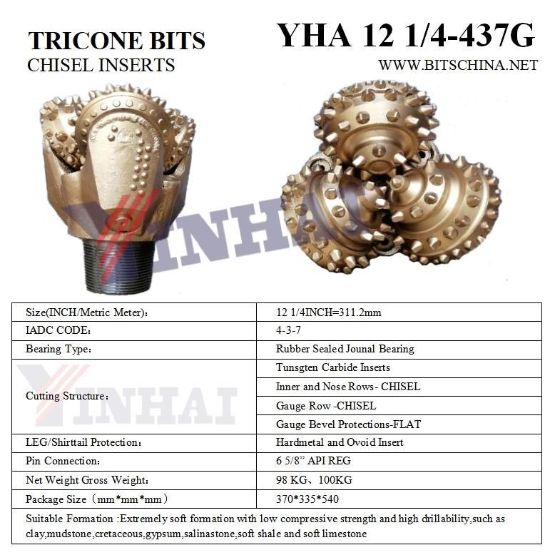 12 1/4" IADC437 TCI Tricone Bit for Well Drilling