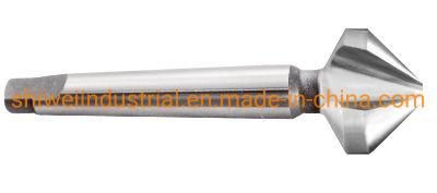 3 Flute 90 Deg. Countersink, Big Round Groove, Taper Shank, HSS Silver