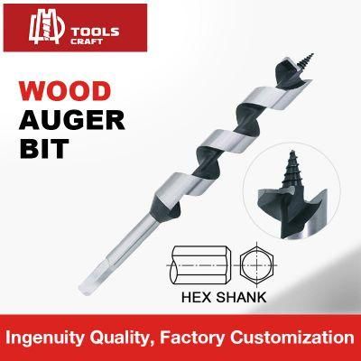 Hex Shank Wood Auger Drill Bits for Wood Deep Smooth Clean Holes Drilling