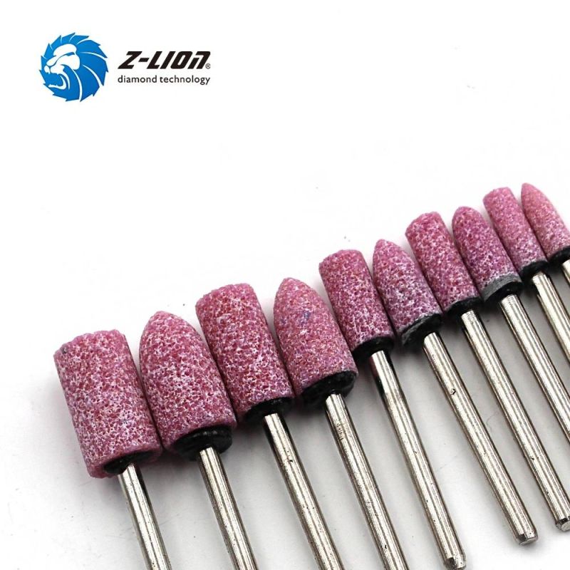 Z-Lion 100PC Mini Flint Ceramic Stone Corundum Polishing Rotary Tool Abrasive Grinding Head