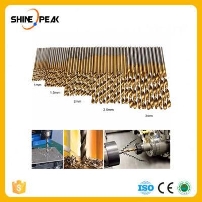 50PCS High Speed Steel Twist Drill 1.0/1.5/2.0/2.5/3.0mm Titanium Coated HSS Drill Woodworking Hand Tools Drill Bit Set