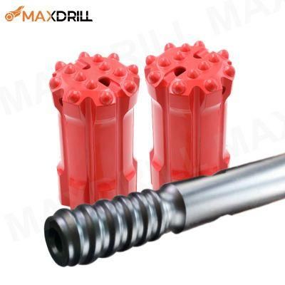 Maxdrill Rock Drilling Tools Long Skirt T45 Tungsten Carbide Thread Drill Bits Button Drill Bit for Mining Quarrying Marble