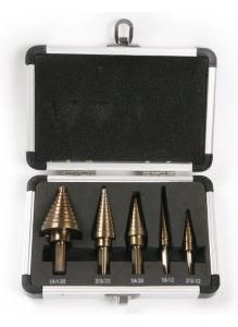 5 PCS Step Drill Bit Set High Speed Steel