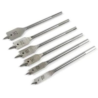 6-Piece Flat Wood Bits 10-25mm Woodworking Flat Drill Sets