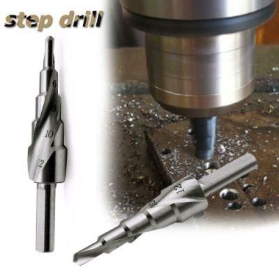 High-Speed Steel Metal Triangular Shank Spiral Groove 4-12 Step Drill Bit 5 Step