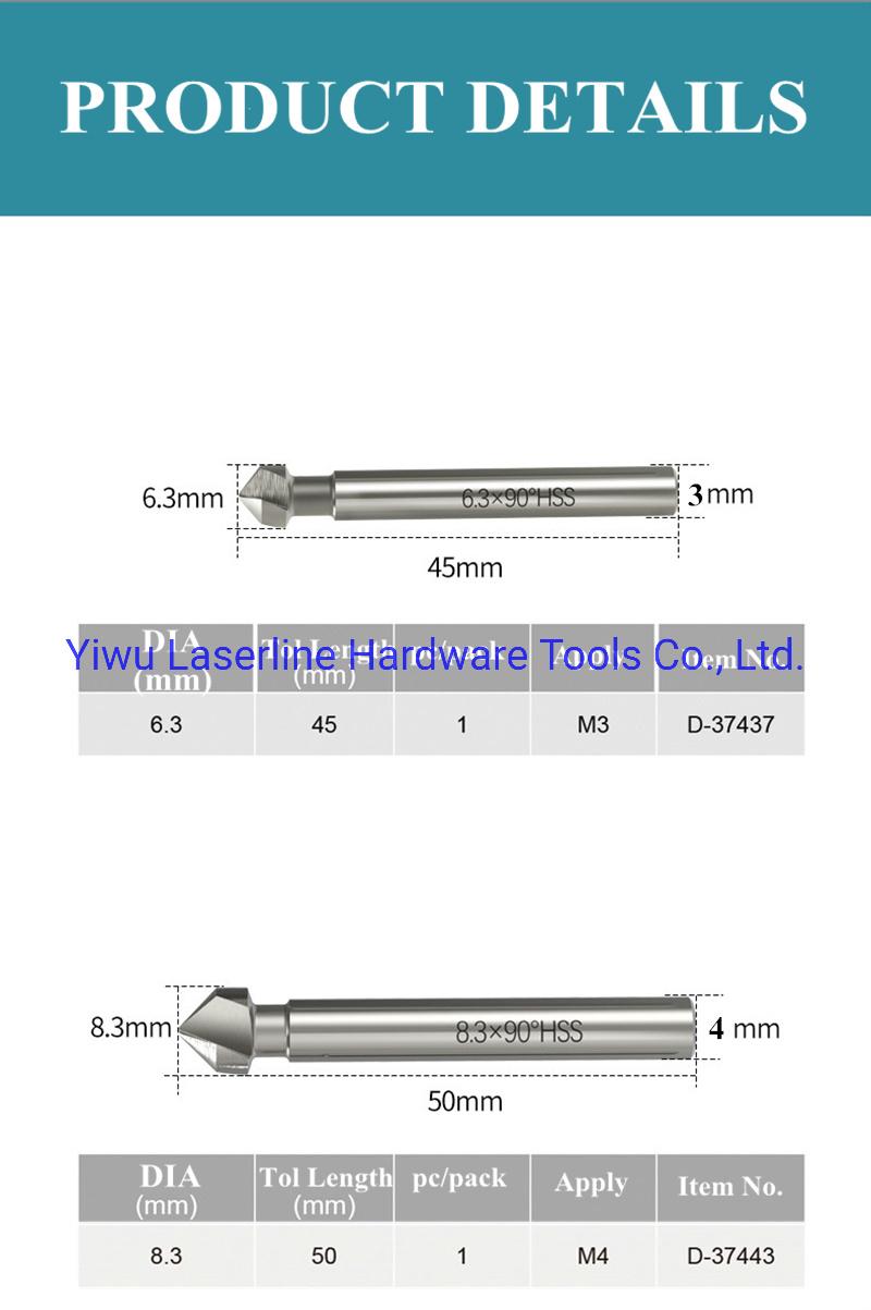 Original Makita HSS Cobalt Round Shank 3 Flutes Countersink Drill Bit for Metal Cu Ni Zn Hole Chamfering